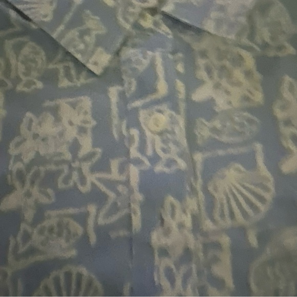 Leon Levine Polo Shirt Women's S Short Sleeve Blouse Beach Sea Shell Print - Picture 4 of 4